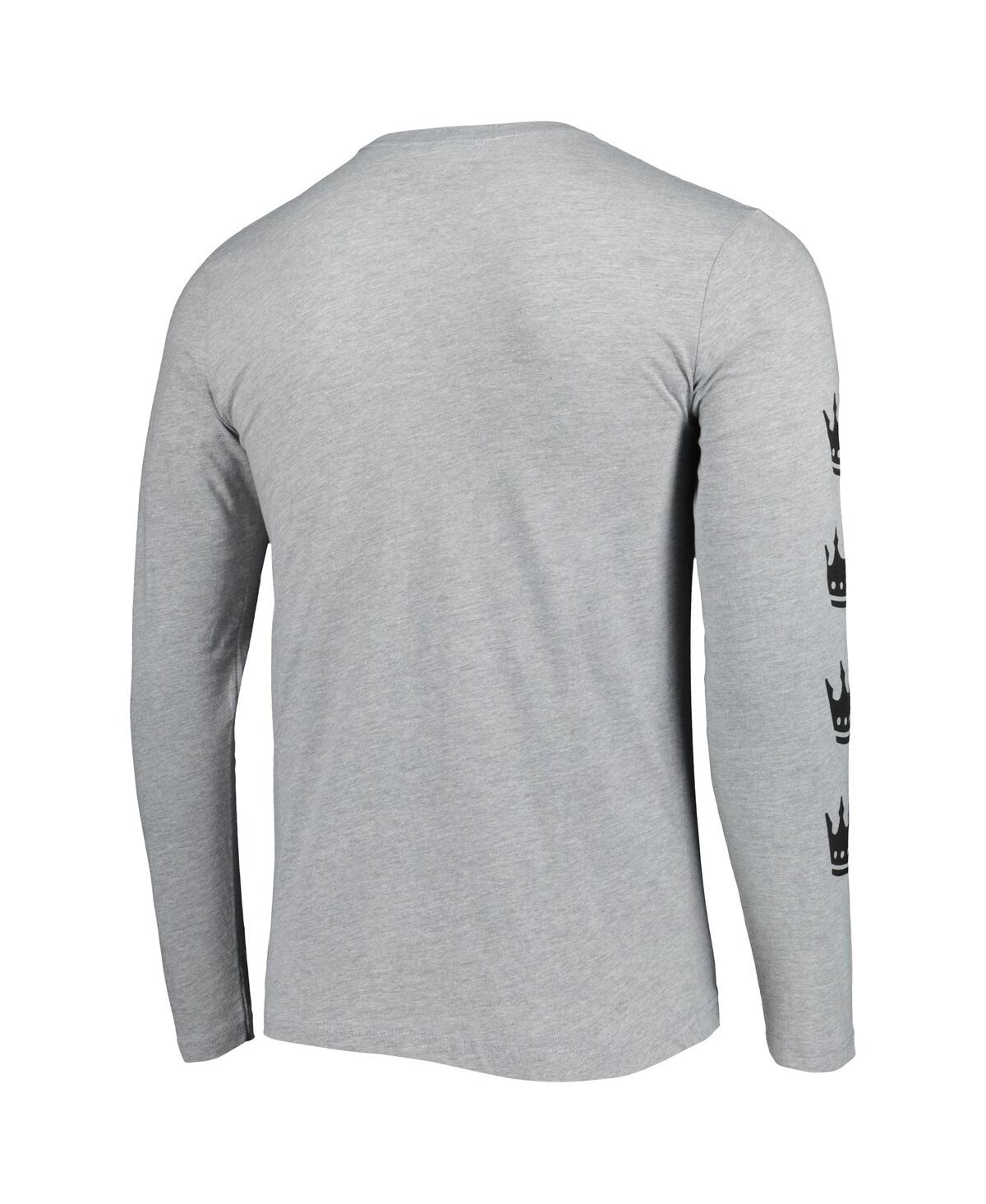 Mitchell & Ness Men's  Heathered Gray Charlotte Fc Logo Long Sleeve T-shirt In Heathered Gray