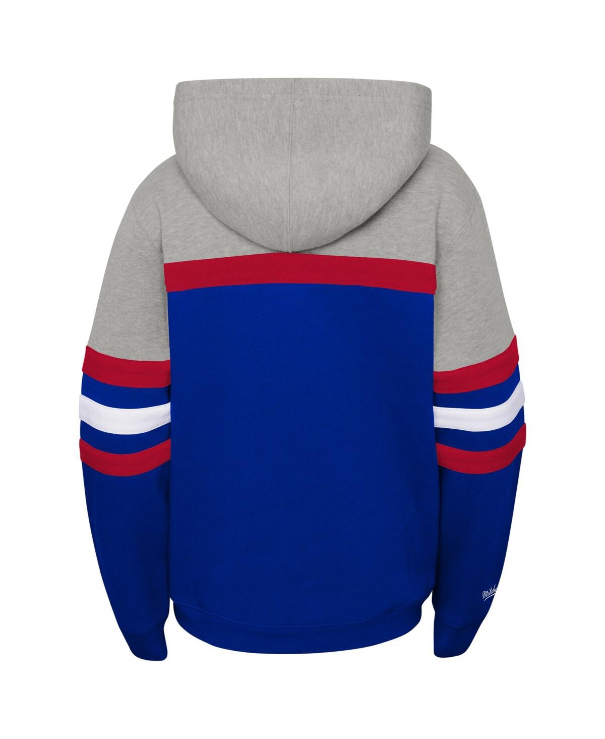Mitchell & Ness Big Boys And Girls  Heather Gray, Royal Philadelphia 76ers Hardwood Classics Head Coa In Heather Gray,royal
