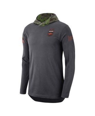 Men's Anthracite Oklahoma State Cowboys Military-Inspired Long Sleeve Hoodie T-shirt