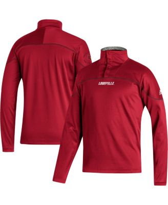 Men's Red Louisville Cardinals AEROREADY Knit Quarter-Snap Jacket