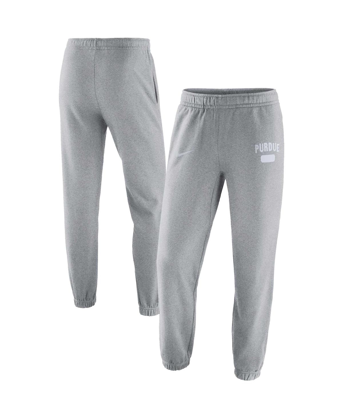 Shop Nike Men's  Heathered Gray Purdue Boilermakers Saturday Fleece Pants