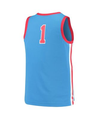 Men's #1 Light Blue Ole Miss Rebels Replica Basketball Jersey