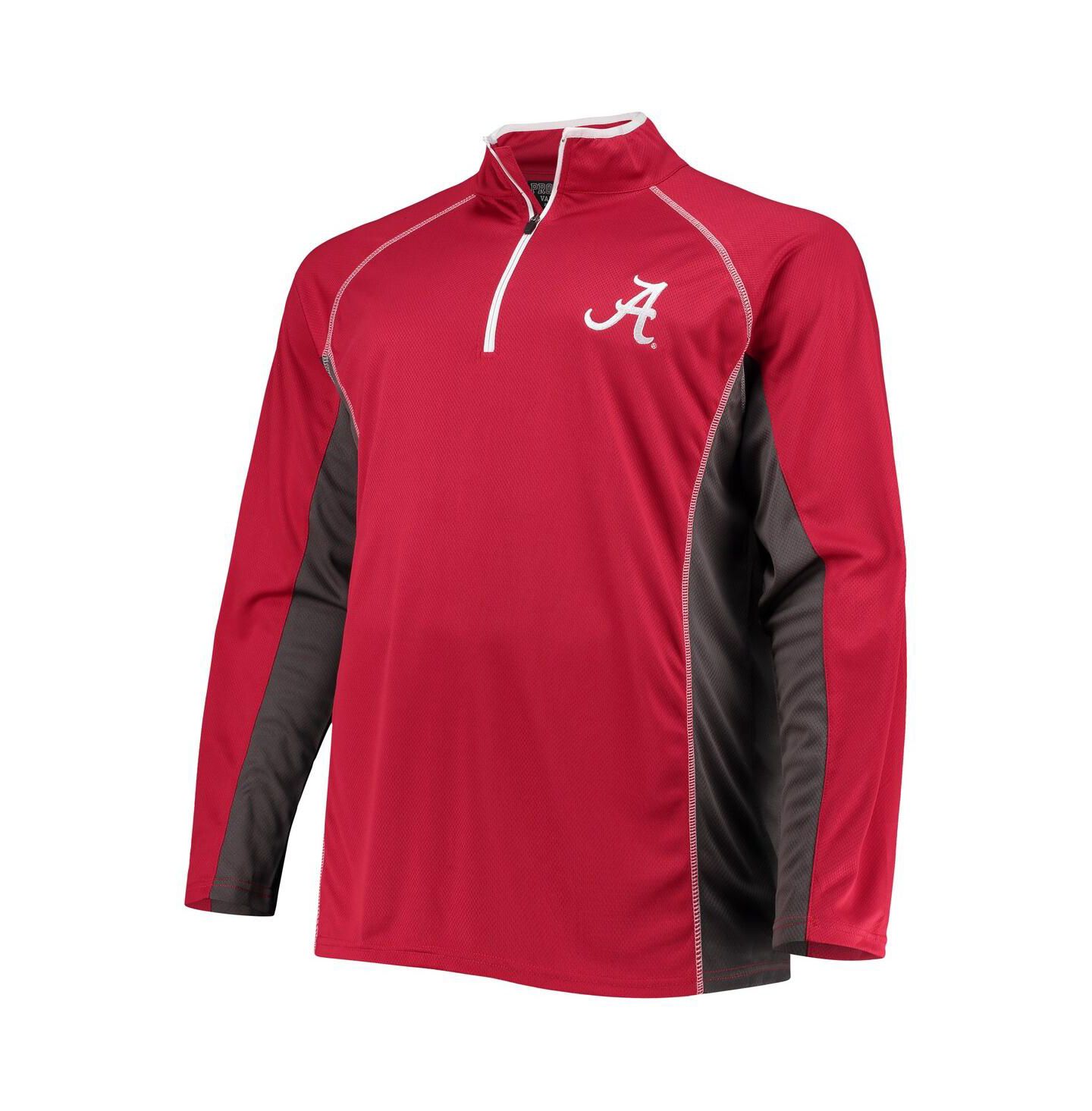 Мужская куртка Profile Crimson Alabama Crimson Tide Big and Tall Textured Raglan Quarter-Zip — фото 4