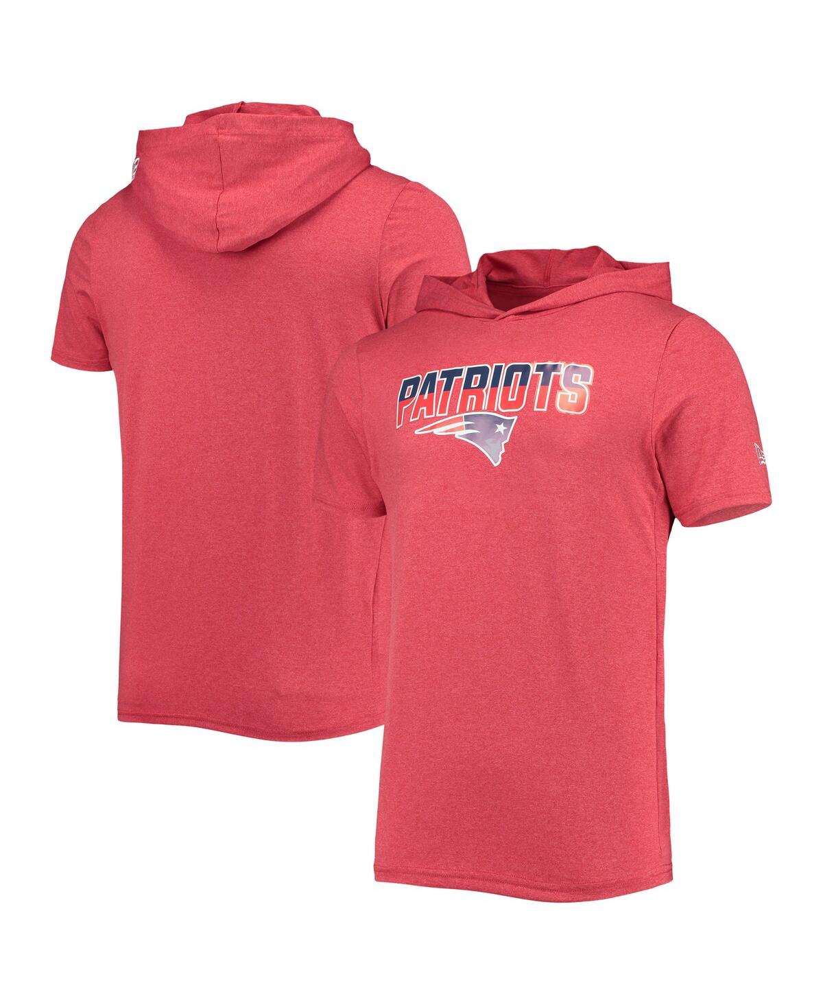 Men's New EraNew England Patriots Team Brushed Hoodie T-shirt - Heathered Red