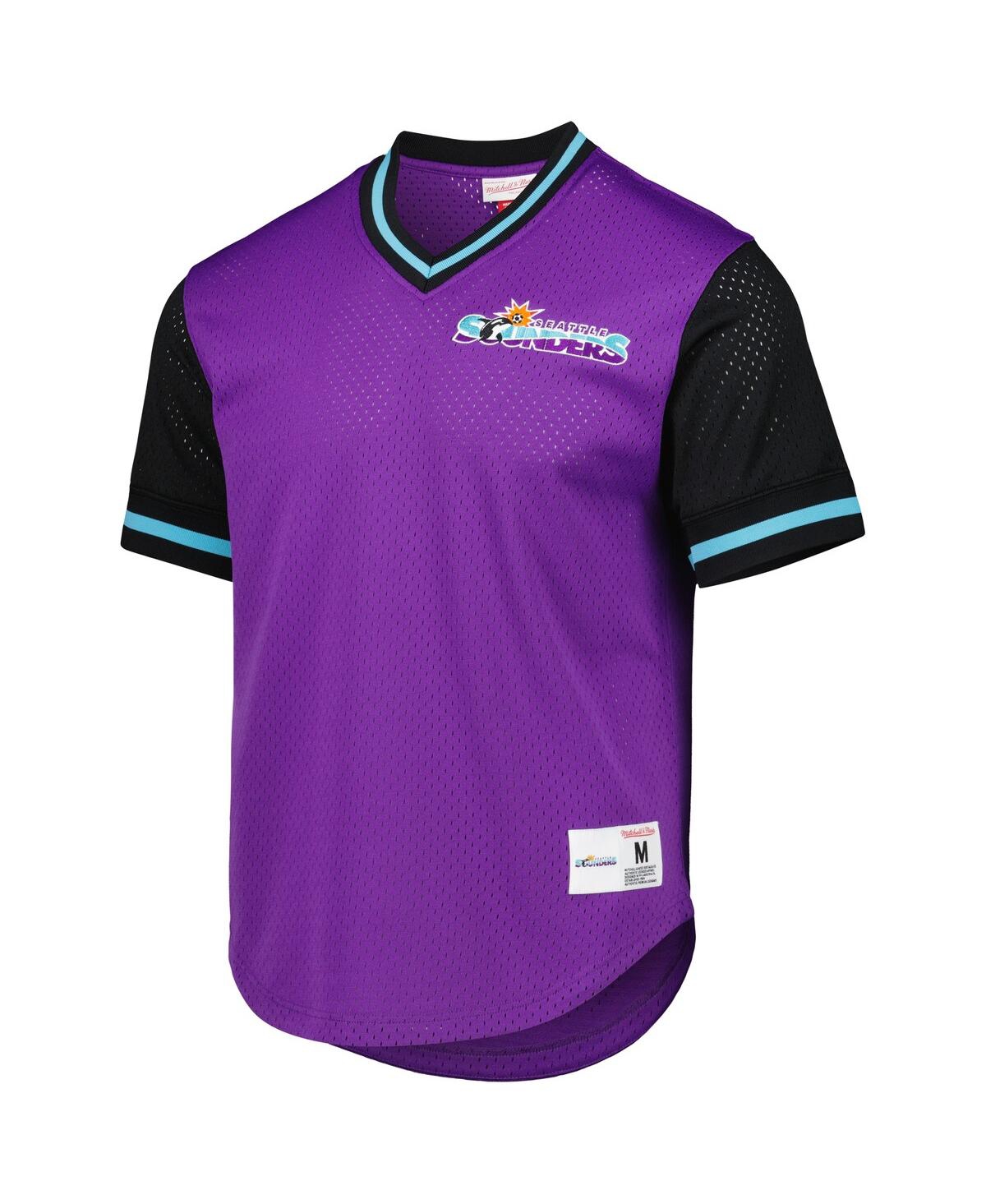 Men's Mitchell & NessSeattle Sounders Fc Mesh V-Neck T-shirt - Purple