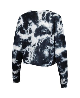 Women's Black Chicago Bulls Tie Dye Cropped Long Sleeve T-shirt
