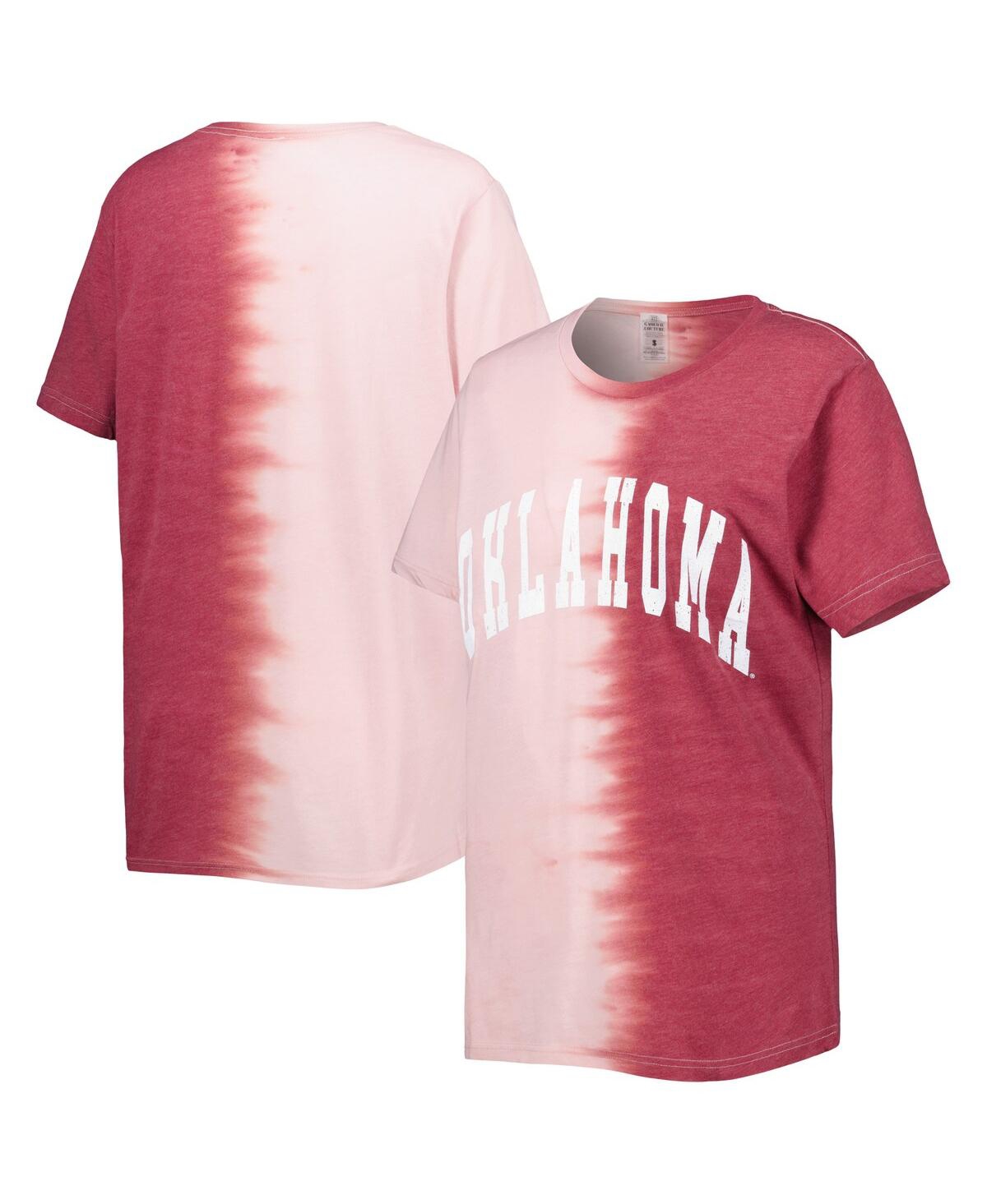 Women's Gameday CoutureOklahoma Sooners Find Your Groove Split-Dye T-shirt - Crimson