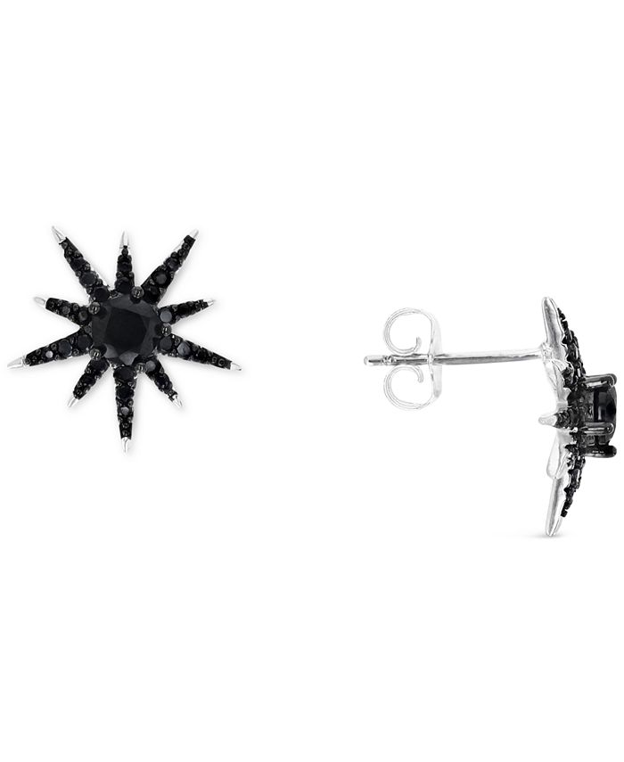 Macy s Black Spinel Starburst Stud Earrings 1 1 3 ct. t.w. in