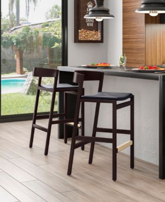 Klismos 3-Piece Leatherette Upholstered Counter Stool Set