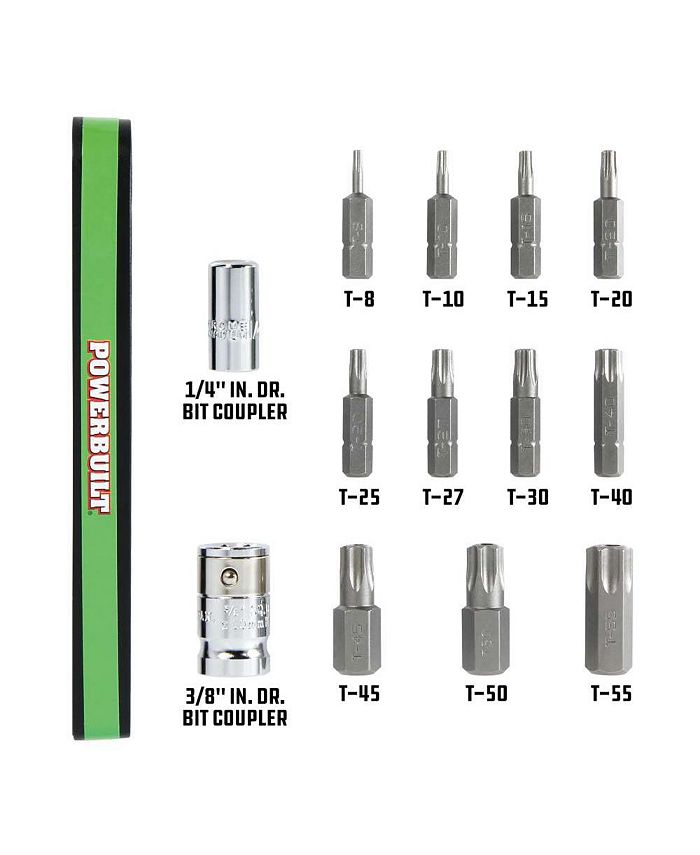 Powerbuilt 13 Piece TamperProof Torx Bit and Socket Adapter Set Macy's