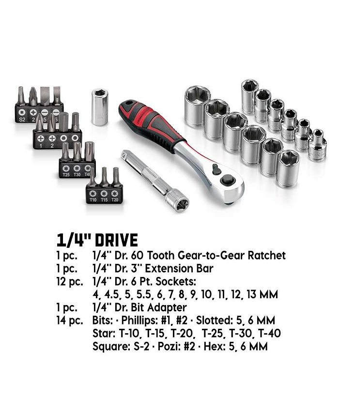 Powerbuilt 30 Piece 1/4 Inch Drive Metric Socket Set Macy's