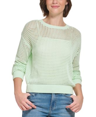 Calvin Klein Jeans - Women's Cotton Open-Stitch Sweater