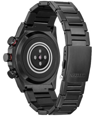 Citizen Men's CZ Smart Hybrid Black-Tone Stainless Steel Bracelet