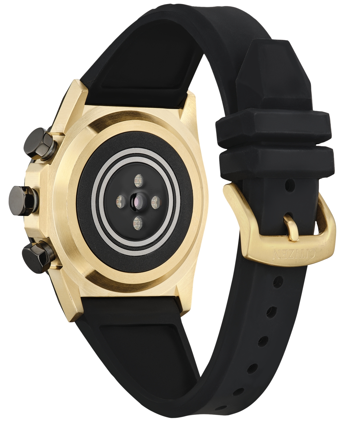 Citizen Men's Cz Smart Hybrid Black Silicone Strap Smart Watch 44mm - Gold-tone