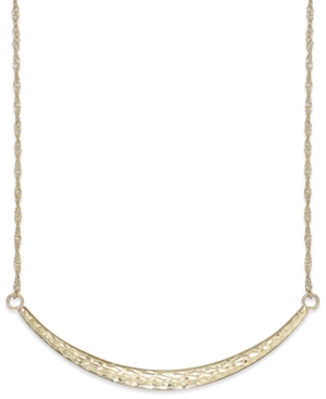 Diamond-Cut Curved Bar Pendant Necklace in 14k Gold