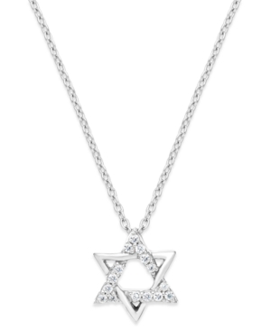 image of Diamond Star of David Pendant Necklace in Sterling Silver (1/10 ct. t.w.)