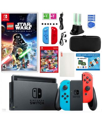 Nintendo Switch Neon Mario Kart 8 Console with Lego Star Wars Skywalker ...