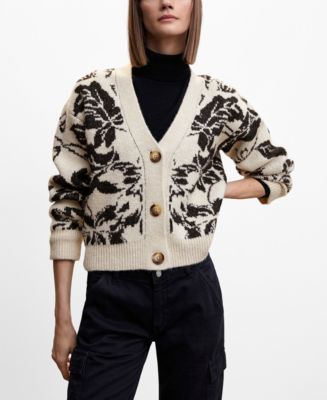 Flower Jacquard Kendra Cardigan: Women's Designer Sweaters