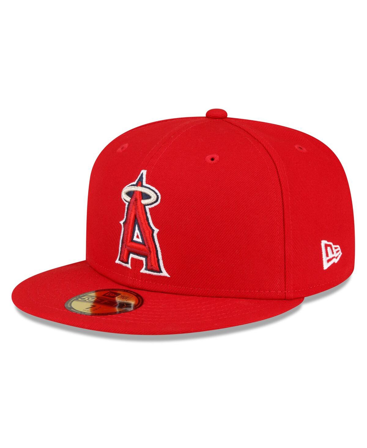 Shop New Era Men's  Red Los Angeles Angels Authentic Collection Replica 59fifty Fitted Hat