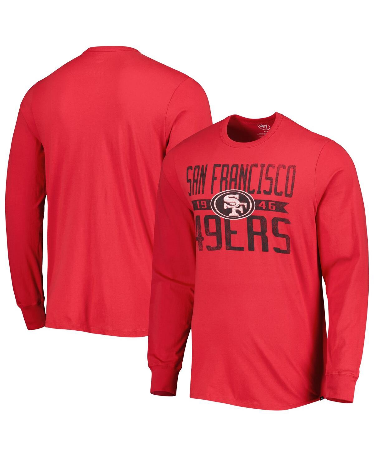 47 Brand Men's ' Scarlet San Francisco 49ers Brand Wide Out Franklin Long Sleeve T-shirt