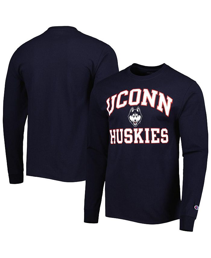 Champion Men s Navy UConn Huskies High Motor Long Sleeve T shirt