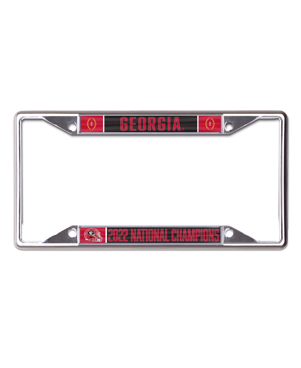 Wincraft Georgia Bulldogs College Football Playoff 2022 National Champions Laser Cut Metal License Plate Fram In Red,silver -tone