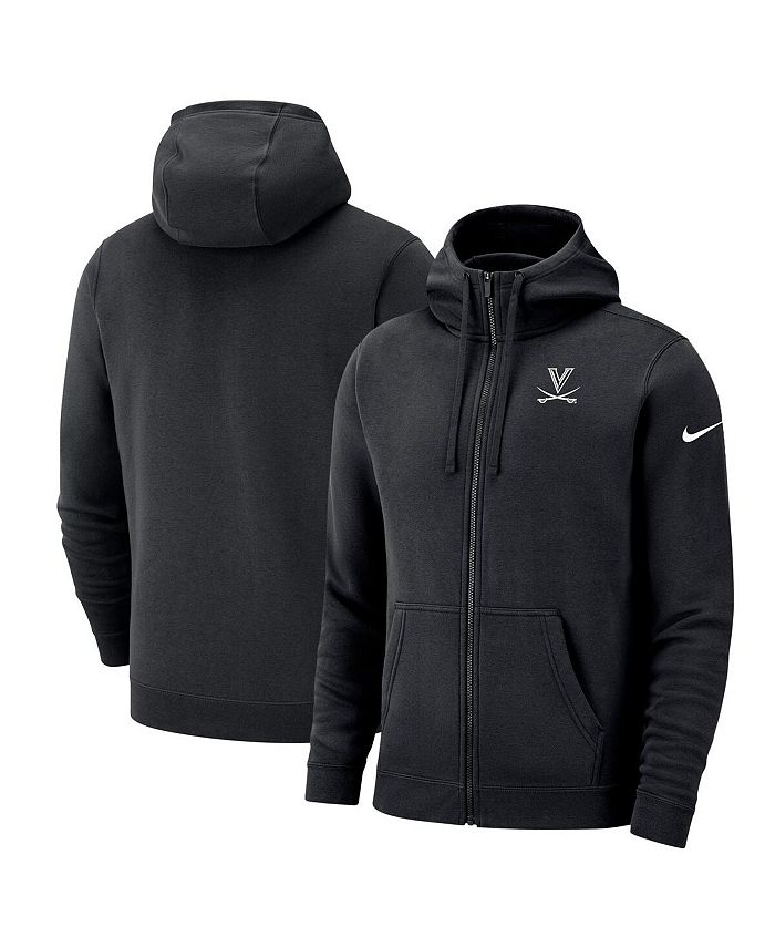 Nike Men's Black Virginia Cavaliers Dark Mode 2.0 Club Fleece Full-Zip ...