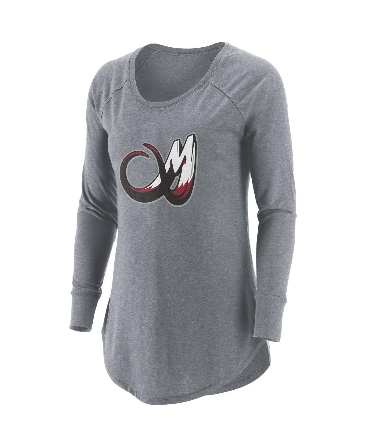 Shop Adpro Sports Women's Gray Colorado Mammoth Primary Logo Tri-blend Long Sleeve T-shirt