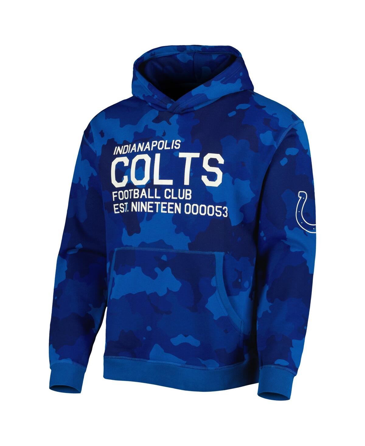 Shop The Wild Collective Men's  Royal Indianapolis Colts Camo Pullover Hoodie