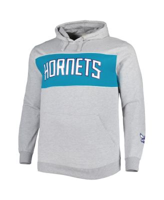 Men's Heather Gray Charlotte Hornets Big and Tall Wordmark Pullover Hoodie