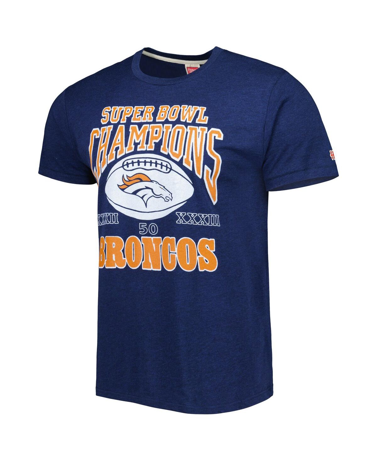 Shop Homage Men's  Navy Denver Broncos Super Bowl Classics Tri-blend T-shirt