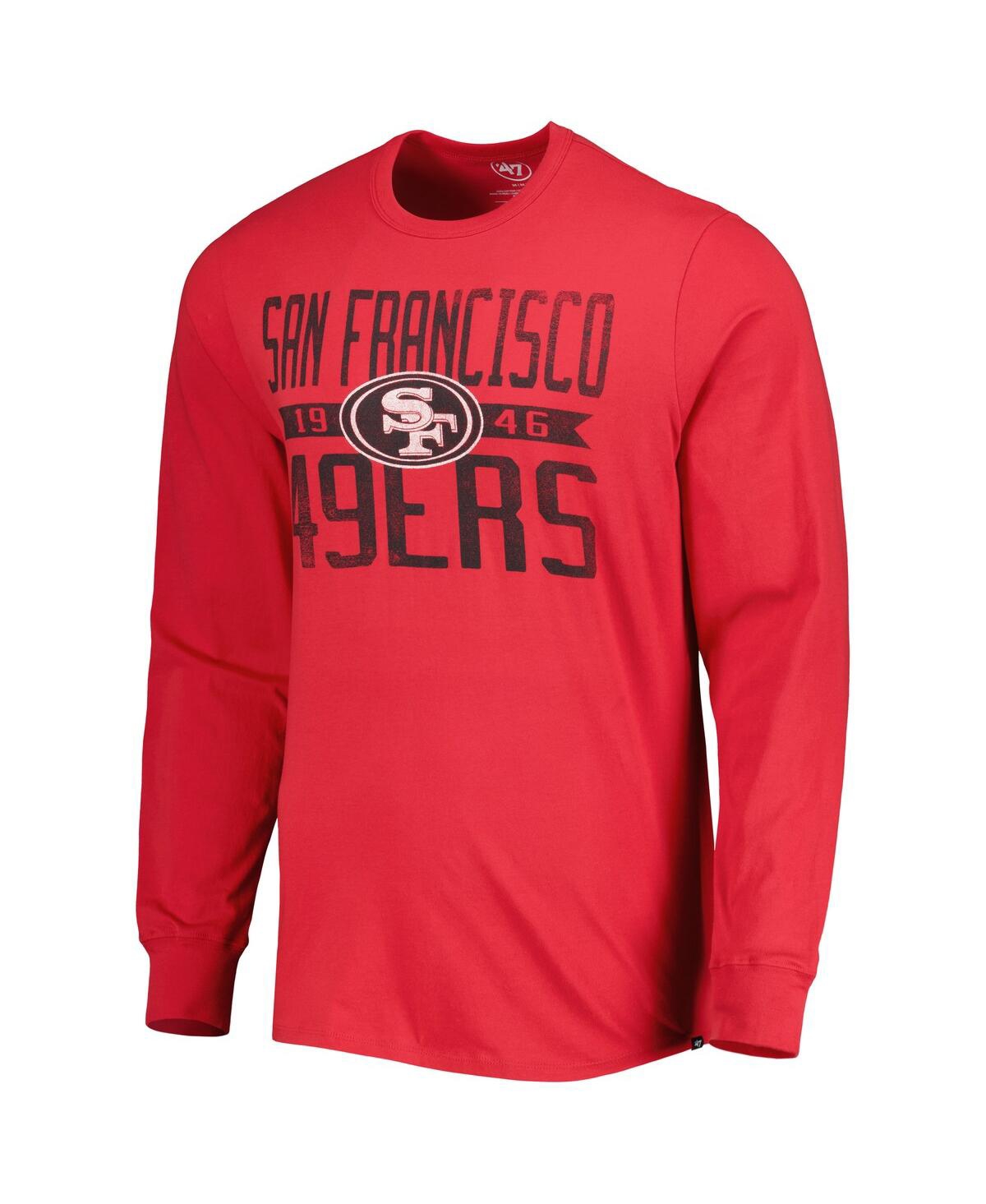 Men's '47 BrandSan Francisco 49ers Brand Wide Out Franklin Long Sleeve T-shirt - Scarlet