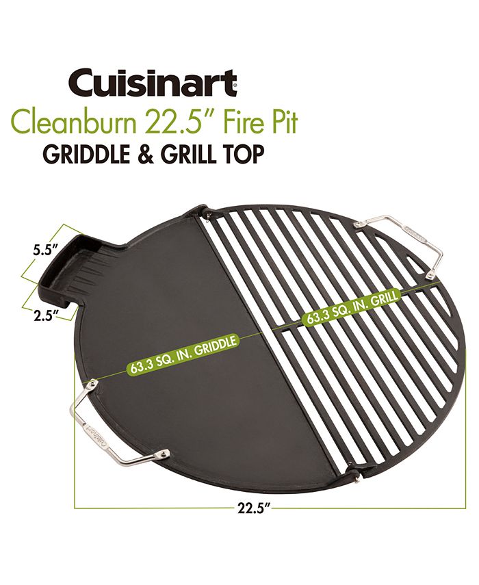 Cuisinart CHA-830 Cleanburn Fire Pit Griddle & Grill Cast Iron Top