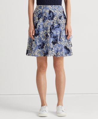 Lauren Ralph Lauren - Women's Floral Ruffle-Trim Georgette Skirt