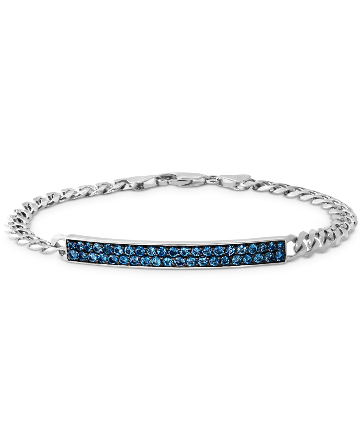 Effy Men's London Blue Topaz (2-1/4 ct. t.w.) Bracelet in Sterling Silver - Sterling Silver
