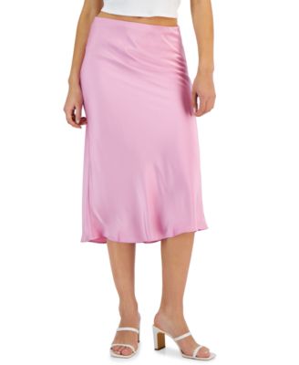 Lucy Paris - Women's Adonia Bias-Cut Satin Midi Skirt