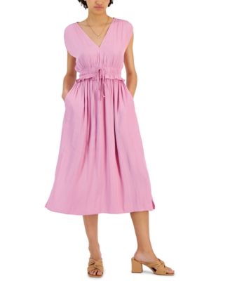 Lucy Paris - Women's Dorian Satin Midi Fit & Flare Dress