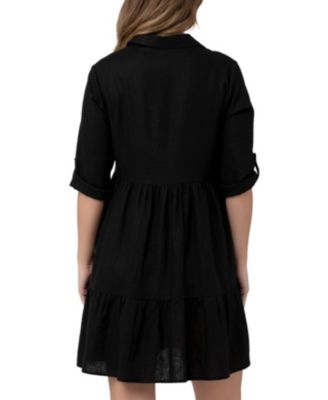 Maternity Adel Button Linen Dress