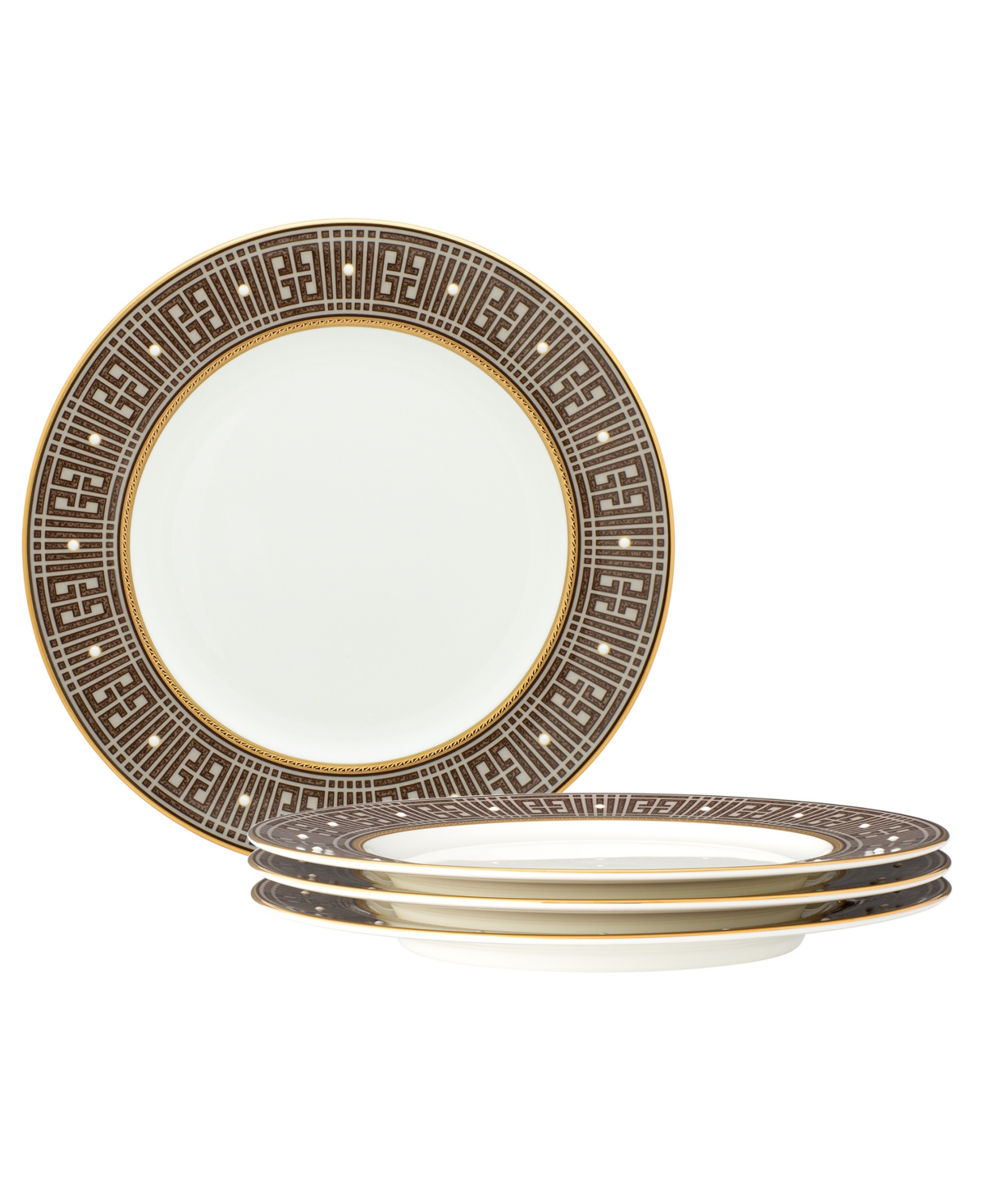 Noritake Infinity 4 Piece Salad Plate Set, Service For 4 In Bronze