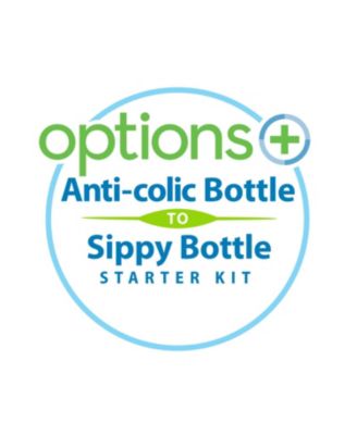 Baby Anti-Colic Options+ Wide-Neck Baby Bottle to Sippy Bottle, 9oz, 2 pack, Green