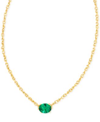 Single Stone 16" Adjustable Pendant Necklace