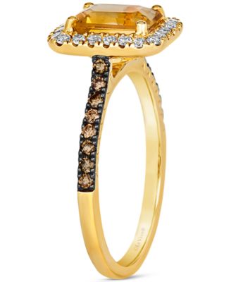 Deep Sea Blue Topaz (1-5/8 ct. t.w.) & Diamond (3/8 ct. t.w.) Halo Ring in 14k Rose Gold (Also in Amethyst & Citrine)