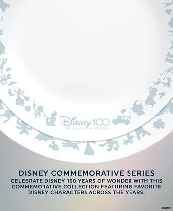 Disney Commemorative Series Characters 8.5 Salad Plates, 4-pack