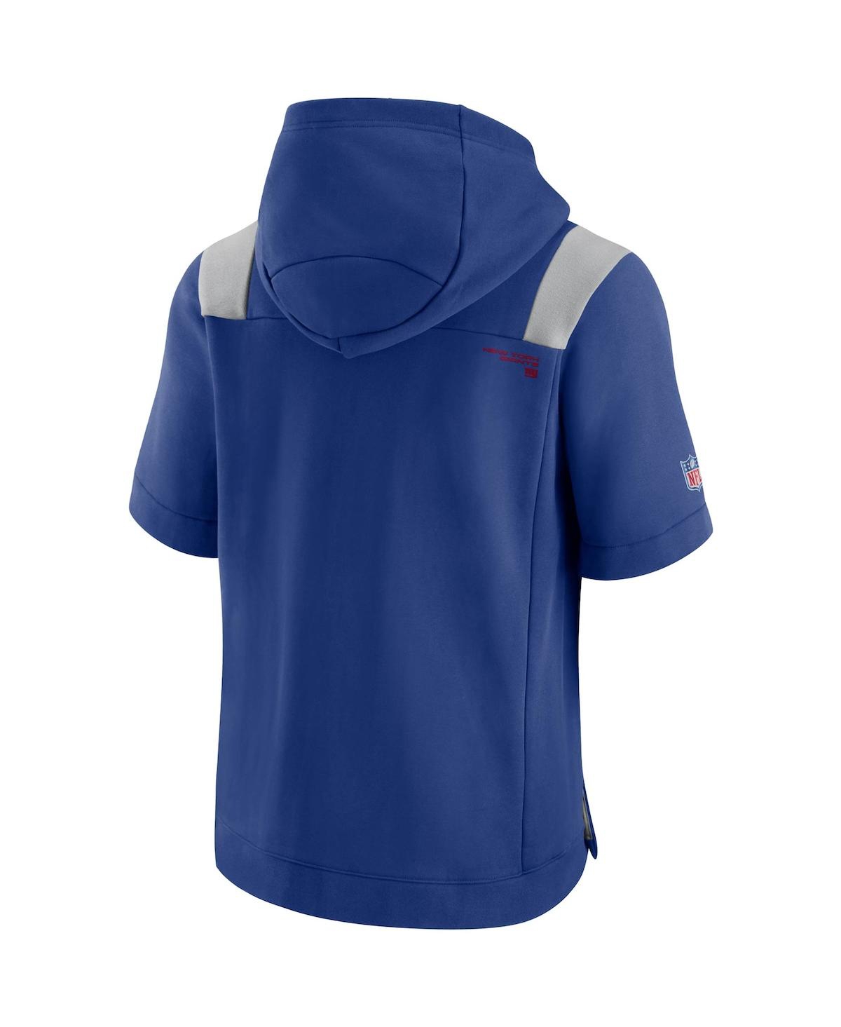 Shop Nike Men's  Royal New York Giants Sideline Showout Short Sleeve Full-zip Hoodie