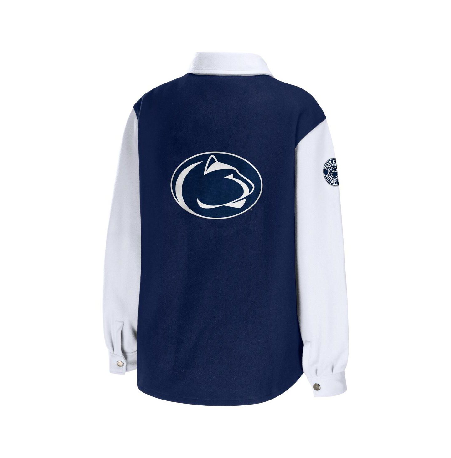 Женская куртка WEAR by Erin Andrews Navy Penn State Nittany Lions Button-Up Shirt Jacket — фото 2