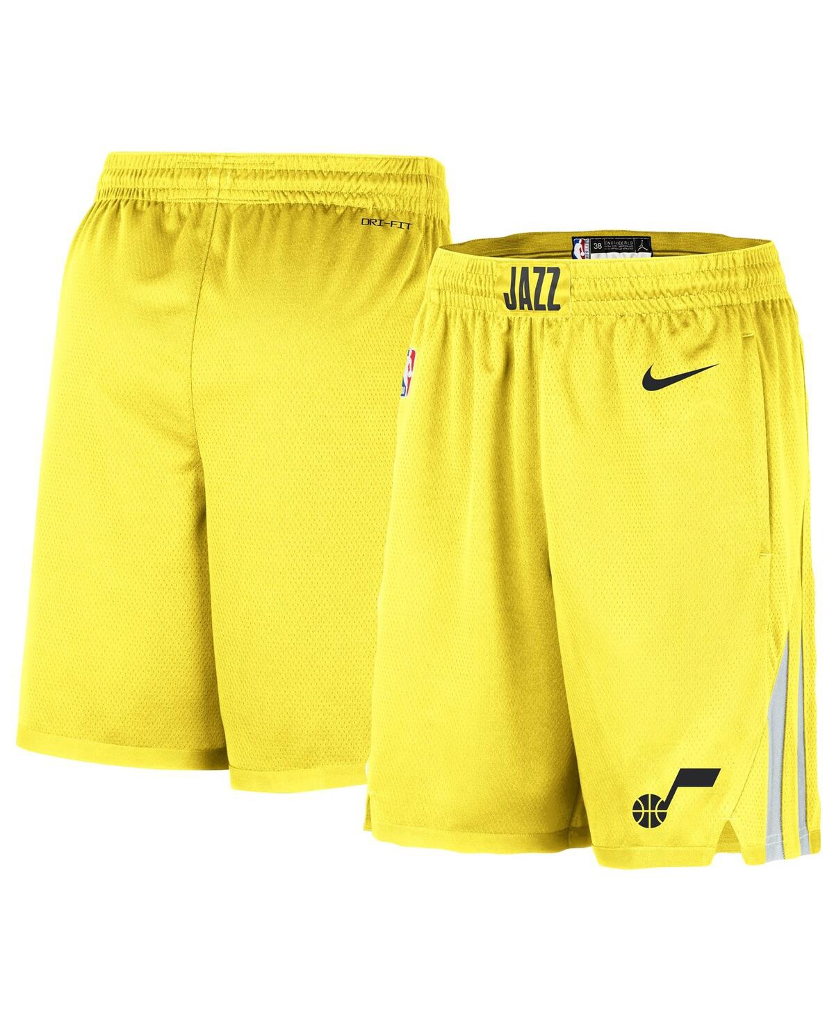 Shop Nike Men's  Gold Utah Jazz 2020/21 Association Edition Swingman Performance Shorts