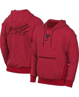Men's Heather Red Chicago Bulls Courtside Versus Flight Pullover Hoodie