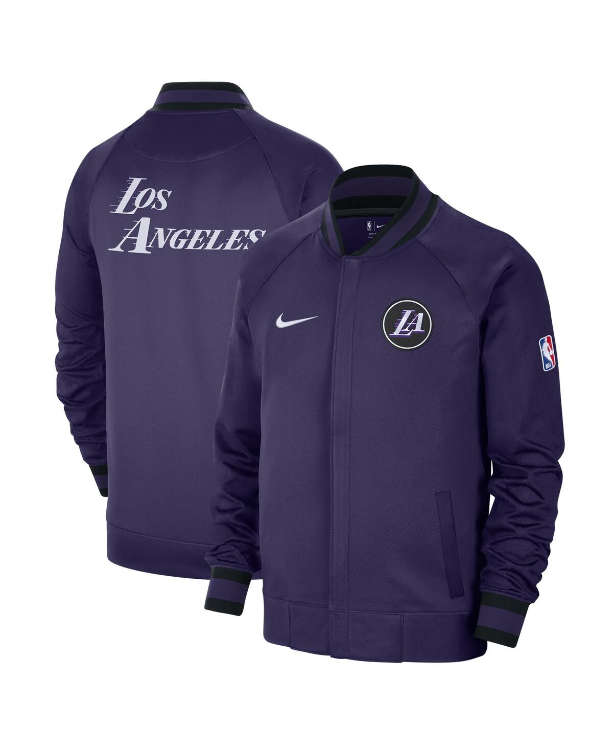 Shop Nike Men's  Gray, White Los Angeles Lakers 2022/23 City Edition Showtime Thermaflex Full-zip Jacket In Gray,white