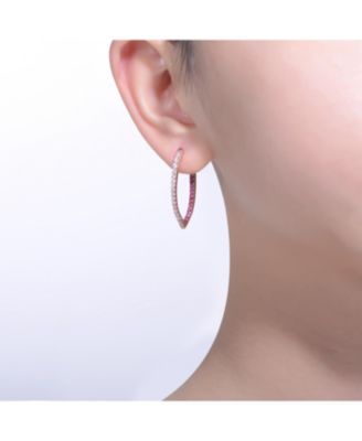 Sterling Silver Cubic Zirconia Hoop Earrings