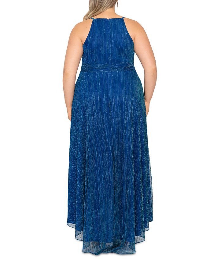 Spaghetti Strap Chiffon Gown with Asymmetrical Hems Regency Plus Size